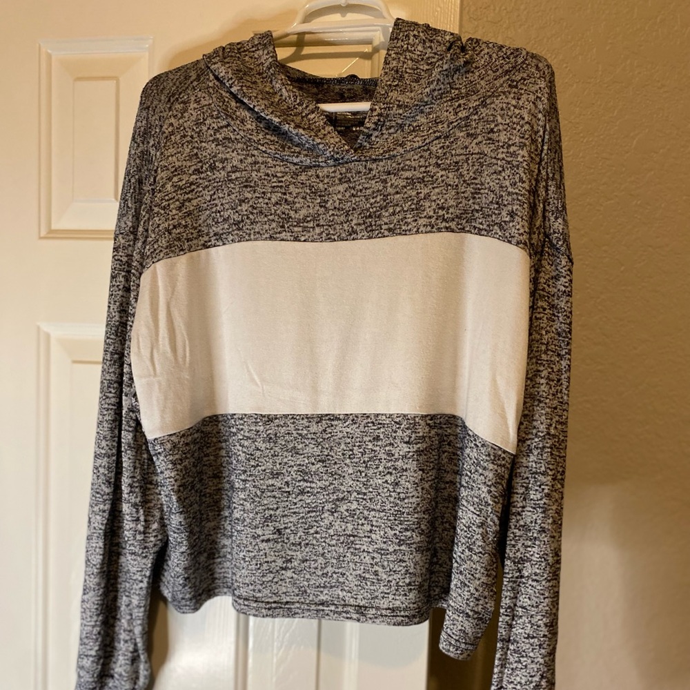 Flirtitude/ Grey and White athletic sweater